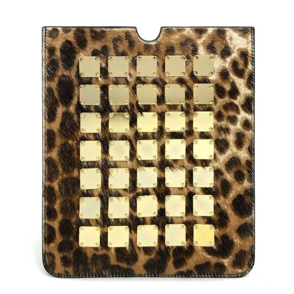 MCM x PHENOMENON collaboration Leopard iPad case Brown Pony-Hair - Picture 1 of 8